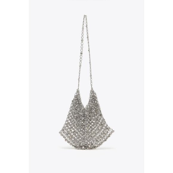ZARA MINI BEADED BUCKET BAG - Picture 2 of 4